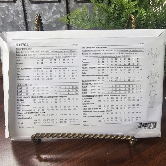 Simplicity Sewing Pattern Dress R11704 - Picture 3 of 4